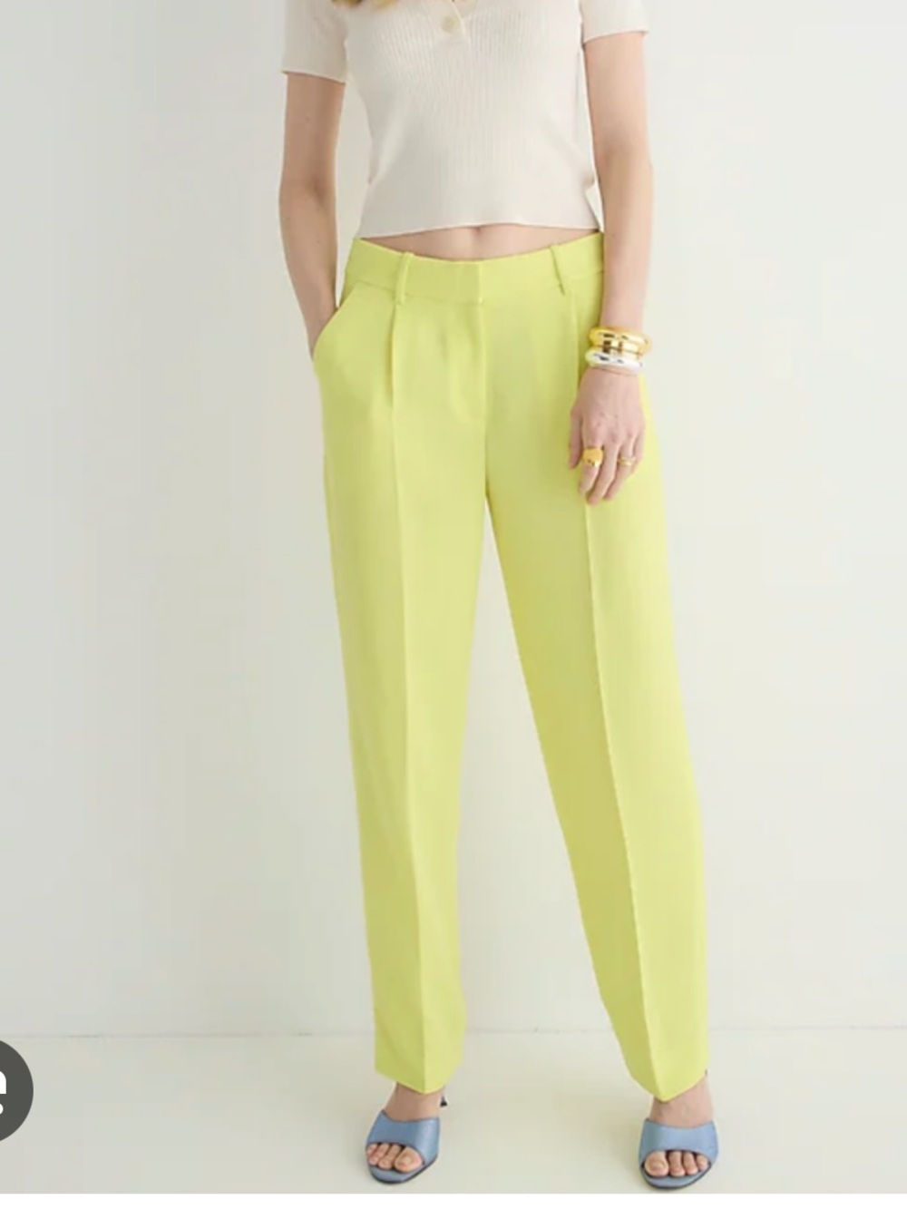 NWT j crew wide leg essential pant in city crepe lemon yellow size 14